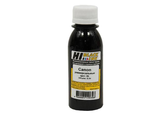 Чернила Hi-Black Универсальные для Canon, Bk, 0,1 л