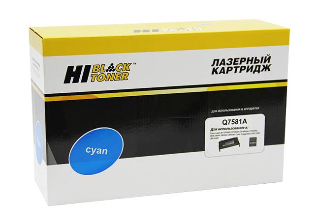 Картридж Hi-Black (HB-Q7581A) для HP CLJ 3800/CP3505/Canon MF8450, C, 6K