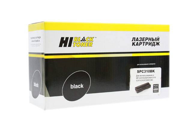 Картридж Hi-Black (HB-SPC310Bk) для Ricoh Aficio SPC231/232/242/310/311/312/320, Bk, 6,5K
