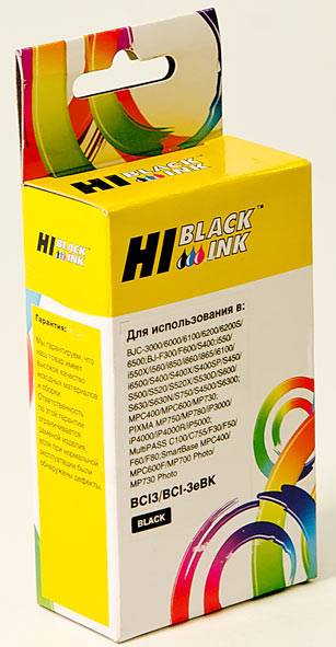 Картридж Hi-Black (HB-BCI-3e) для Canon BJC 3000/6000/6100/6200, Bk